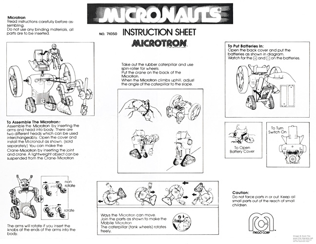 Microtron Micronauts Istruction Sheet