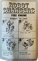 Fire Engine Robot to Car Robot Changers Cardback