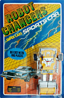 Sports Car Yellow Robot Changers on Card