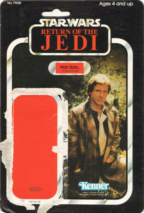 Han Solo in Trench coat rotj79a 79 Back Backing Card / Cardback