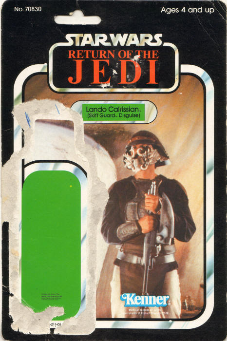 Lando Calrissian in Skiff Guard Disguise rotj77a 77 Back Backing Card / Cardback