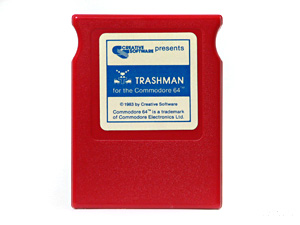 Commodore 64 Trashman White Sticker Game Cartridge