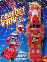 Charger Tron Red and Silver Protagatron on Cardback Version One