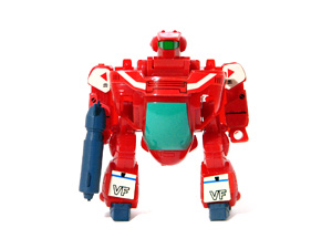 Mini Motorized Maladroid Volcan Red SD Valkyrie VF-1S Miria Type in Robot Mode