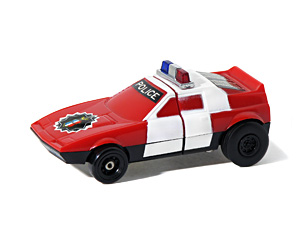 Police Car Dashbots Red Plastic in Patrol Car Mode