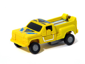 Yellow Mighty Bots Pickup in Alt Mode