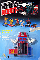 Jeep Red and White Motorized Robot on China Card MC Toy