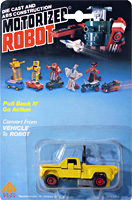 Pick Up Motorized Robot MC Toy Yellow on Alt Mode Card