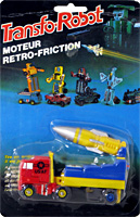 Rocket Truck with Red Cab and Yellow Rocket Transfo-Robot Bootleg on Card