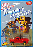 Jeep Red Truck + Robotter 2 in Einem Dickie Spielzeug Carded