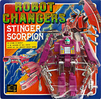 Stinger Scorpion Robot Changers on Card