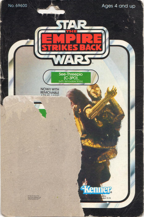 C-3PO See-Threepio Removable Limbs esb48a 48 Back Backing Card / Cardback