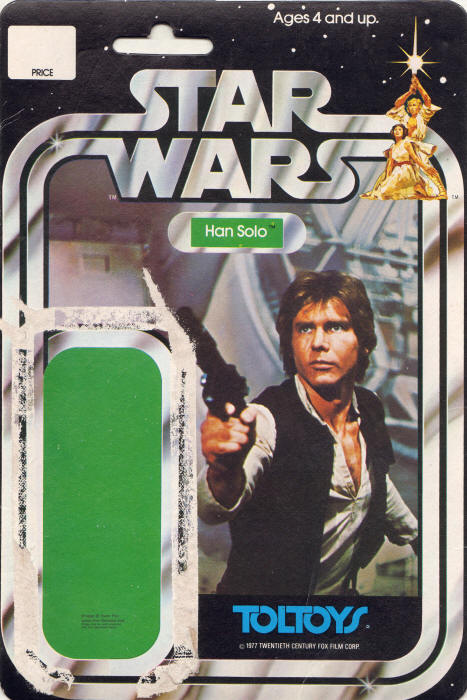Han Solo Toltoys Australian 12 Back Backing Card / Cardback