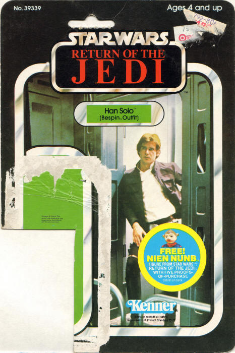 Han Solo 65 back Toltoys Australian Nien Nunb Offer Jedi