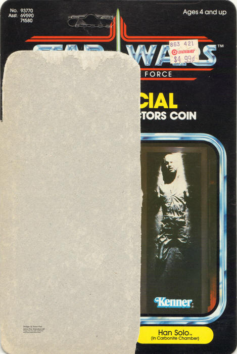 Han Solo in Carbonite Chamber 92 Back Backing Card / Cardback POTF