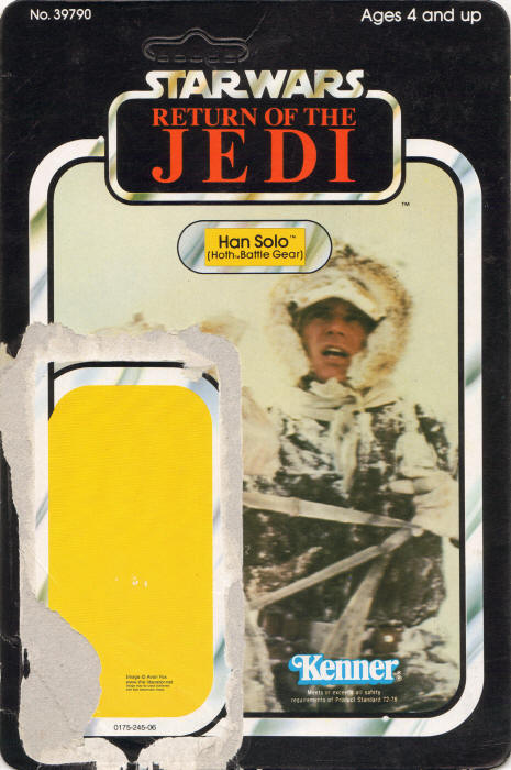 Han Solo Hoth Outfit rotj79a 79 Back Backing Card / Cardback